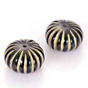 Miasol 20 Pcs 12x18mm Acrylic Stripe Flat Round Spacers Charms Beads DIY Jewelry