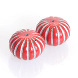 Miasol 20 Pcs 12x18mm Acrylic Stripe Flat Round Spacers Charms Beads DIY Jewelry