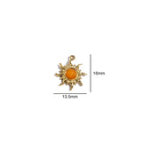 Miasol 2Pcs Sun Charms With Natural Stone Diy Jewelry