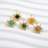 Miasol 2Pcs Sun Charms With Natural Stone Diy Jewelry