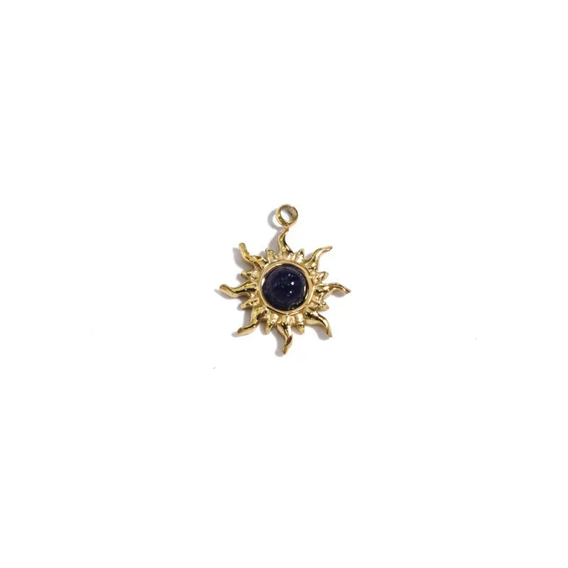 Miasol 2Pcs Sun Charms With Natural Stone Diy Jewelry
