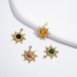 Miasol 2Pcs Sun Charms With Natural Stone Diy Jewelry