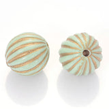 Miasol 40 Pcs 16mm Fluted Acrylic Stripe Round Antique Beads