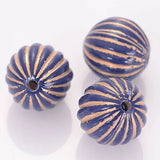 Miasol 40 Pcs 16mm Fluted Acrylic Stripe Round Antique Beads