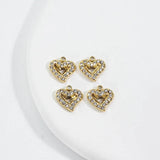 Miasol 5 Pcs 9MM Golden Plating Heart Charms for DIY Jewelry Making