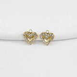 Miasol 5 Pcs 9MM Golden Plating Heart Charms for DIY Jewelry Making