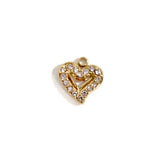 Miasol 5 Pcs 9MM Golden Plating Heart Charms for DIY Jewelry Making