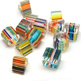 Miasol 50g Glass Stripe Lampwork Spacers Beads - 5 Colors DIY Jewelry Making