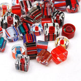 Miasol 50g Glass Stripe Lampwork Spacers Beads - 5 Colors DIY Jewelry Making