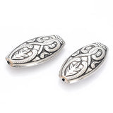 Miasol 50 Pcs Fluted Corrugated Acrylic Oval Beads for DIY Jewelry Making