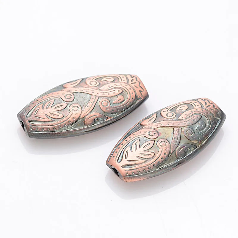 Miasol 50 Pcs Fluted Corrugated Acrylic Oval Beads for DIY Jewelry Making