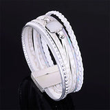 Bohemian Crystal Multilayers Leather Bracelet