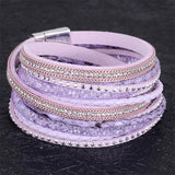 Miasol Double Wrap Leather Rhinestone Bracelets