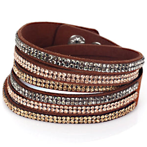 Miasol Velvet Leather Crystal Bracelets