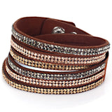 Miasol Velvet Leather Crystal Bracelets
