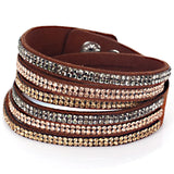 Miasol Velvet Leather Crystal Bracelets