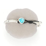 Miasol Crystal Heart Charm Leather Wrap Bracelet