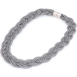 Miasol Resin Crystal Necklace Statement Woven Full Braided Necklace