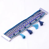 Miasol Magnetic Bracelet Wide Wrap Tassel Bracelet