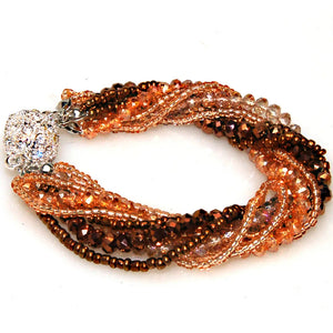 Miasol Crystal Charm Bracelet with Magnetic Clasp