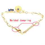 Golden Plating Stainless Steel Crystal Charm Bracelet
