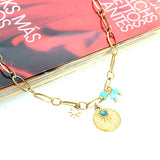 Golden Plating Stainless Steel Crystal Charm Bracelet