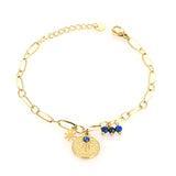 Golden Plating Stainless Steel Crystal Charm Bracelet