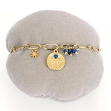 Golden Plating Stainless Steel Crystal Charm Bracelet