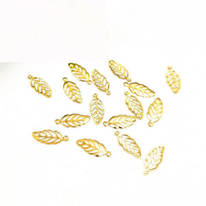 100pcs Stainless Steel Leaf Charms for DIY Jewelry Making