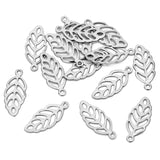 100pcs Stainless Steel Leaf Charms for DIY Jewelry Making