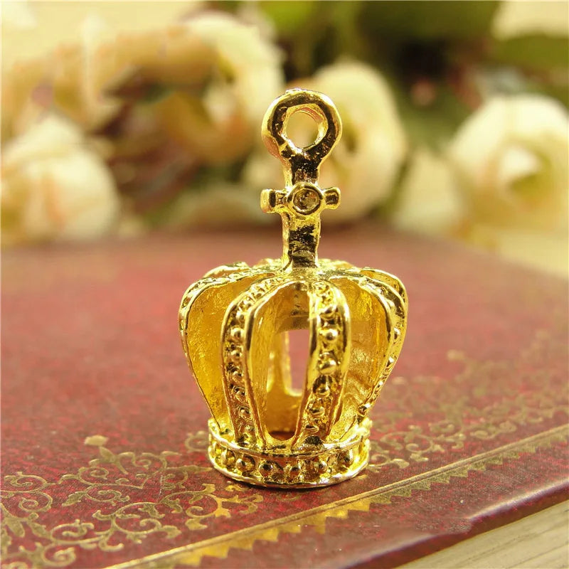 10pcs Crown Bead Caps Charms End Beads For Jewelry Making