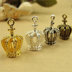 10pcs Crown Bead Caps Charms End Beads For Jewelry Making
