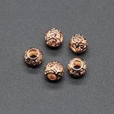 10pcs Rose Round European 5mm Big Hole Charm Beads Spacer Charm Bead