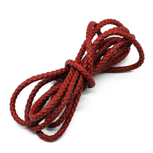 Red Brown Vintage Round Leather Cord for Bracelet Jewelry