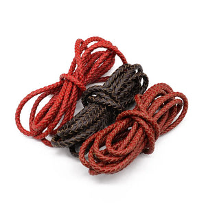 Red Brown Vintage Round Leather Cord for Bracelet Jewelry