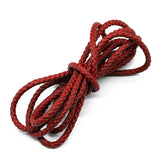 Red Brown Vintage Round Leather Cord for Bracelet Jewelry