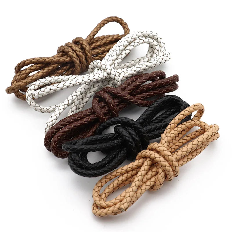 2m 3/4/5/6mm Round Leather Cord for Bracelet Making