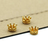 50pcs Vintage Crown Charm Beads for Bracelet Jewelry Making Findings