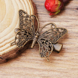5PCS Rose Silver Butterfly Hair Clips Barrettes Wedding Hairpins