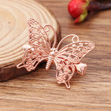 5PCS Rose Silver Butterfly Hair Clips Barrettes Wedding Hairpins