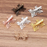 5PCS Rose Silver Butterfly Hair Clips Barrettes Wedding Hairpins