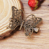 5PCS Rose Silver Butterfly Hair Clips Barrettes Wedding Hairpins