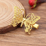 5PCS Rose Silver Butterfly Hair Clips Barrettes Wedding Hairpins