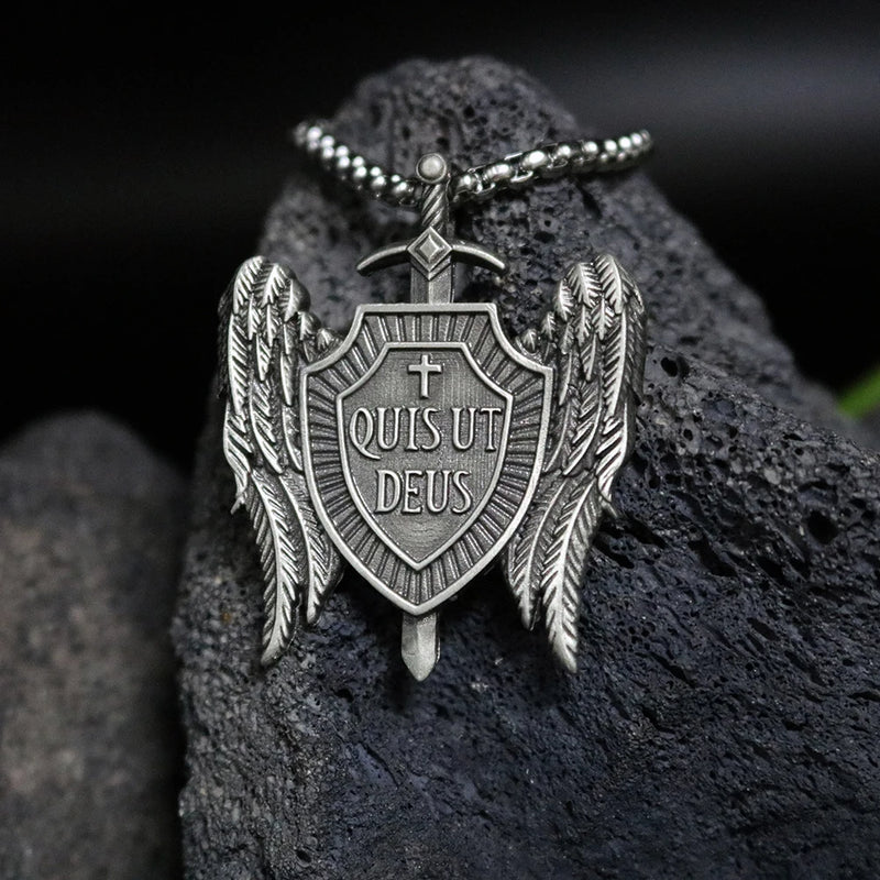 Michael Sword and Shield Archangel Pendant Necklace