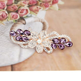 Michelia Flower Crystal Hairpin French High-End Jewelry