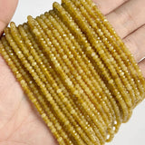 Micro Faceted Gem Rondelle Beads Natural Agates Tourmaline Quartz Stone Beads