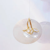 Micro Inlaid Zircon Fish Tail Earrings 14k Plated