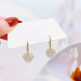 Micro Inlaid Zircon Fish Tail Earrings 14k Plated