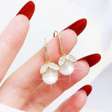 Micro Inlaid Zircon Fish Tail Earrings 14k Plated