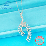 Zircon 925 Sterling Silver Diamond Pendant Necklace